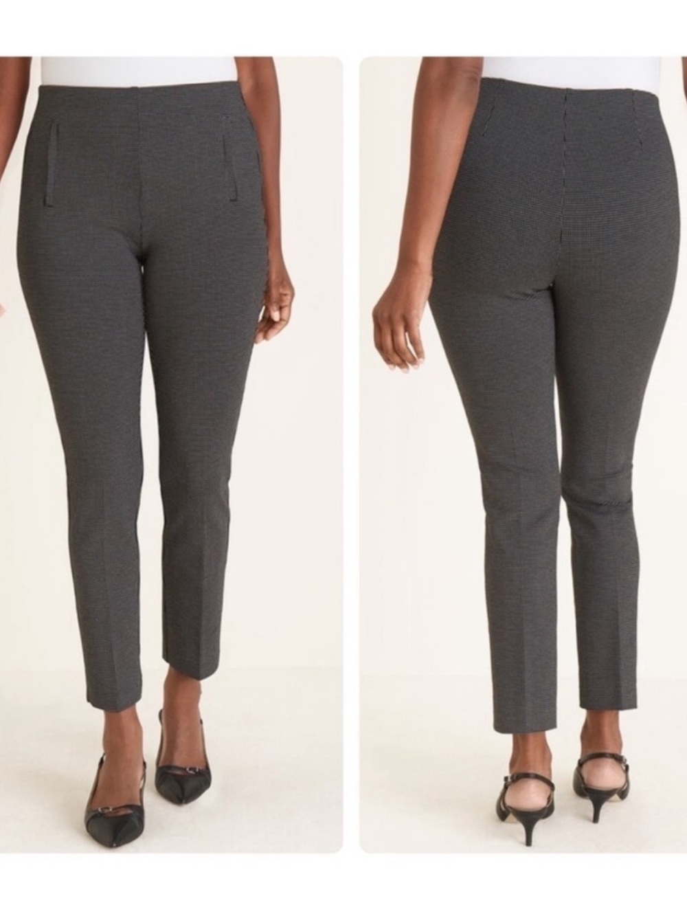 NWT Chicos Pant Trouser So Slimming 360 Juliet Graphite Heather Grey Size 2R/ 12